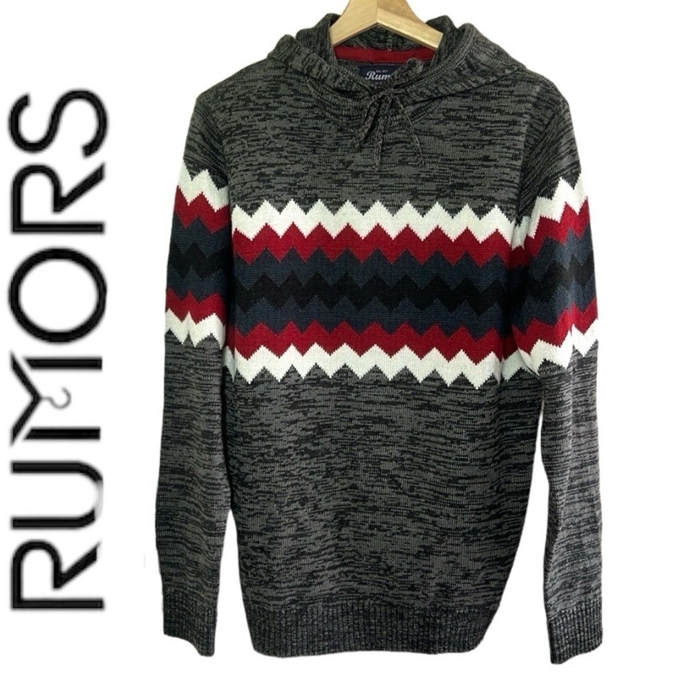 Rumors Men’s Regular Fit Fashion Hoodie Knitted Sweater Size M